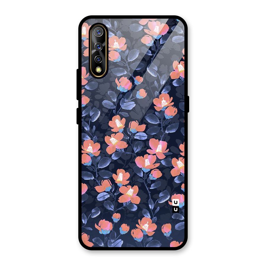 Tiny Peach Flowers Glass Back Case for Vivo S1