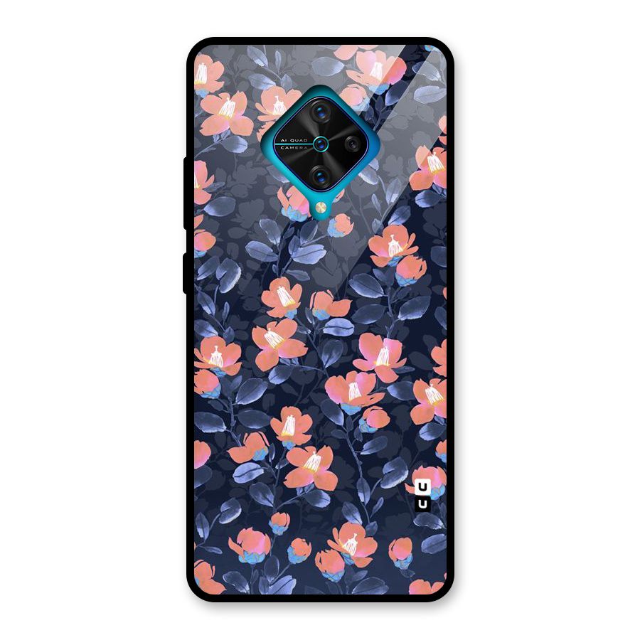 Tiny Peach Flowers Glass Back Case for Vivo S1 Pro