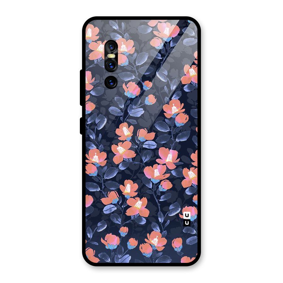 Tiny Peach Flowers Glass Back Case for Vivo V15 Pro