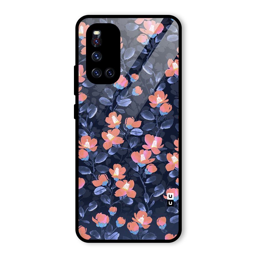 Tiny Peach Flowers Glass Back Case for Vivo V19