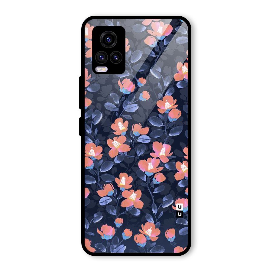 Tiny Peach Flowers Glass Back Case for Vivo V20