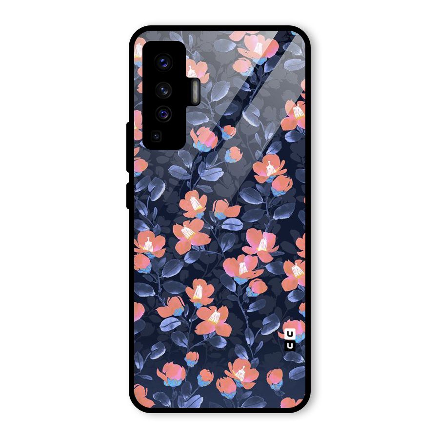 Tiny Peach Flowers Glass Back Case for Vivo X50