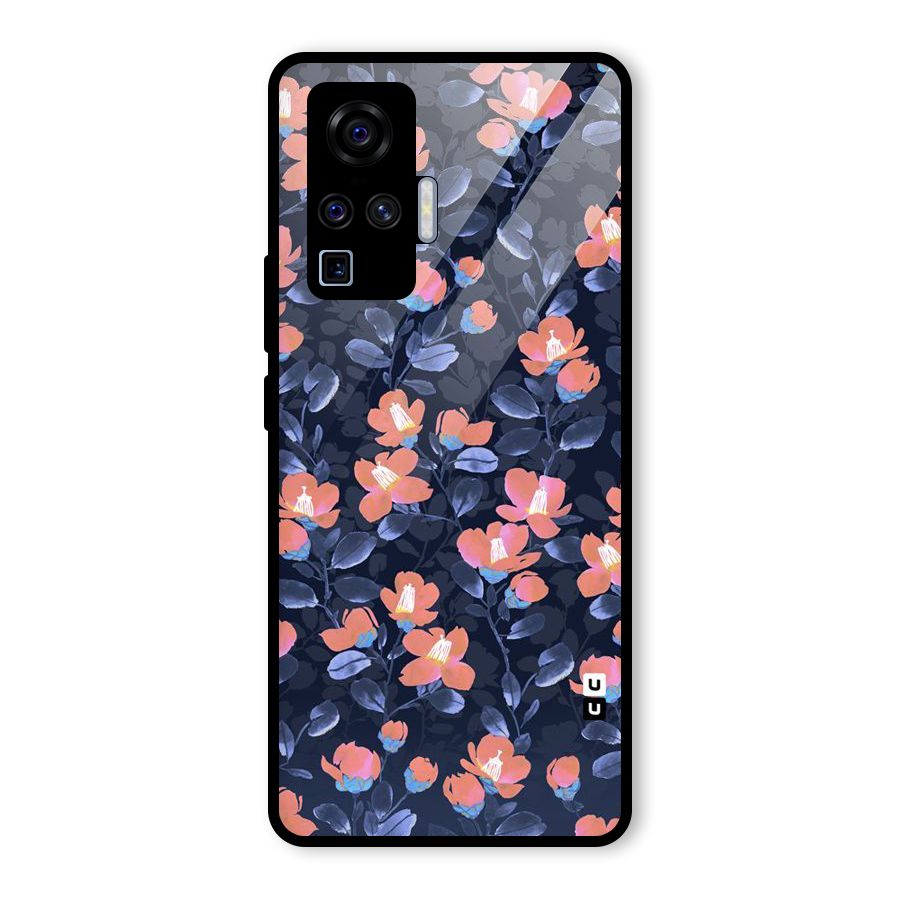 Tiny Peach Flowers Glass Back Case for Vivo X50 Pro