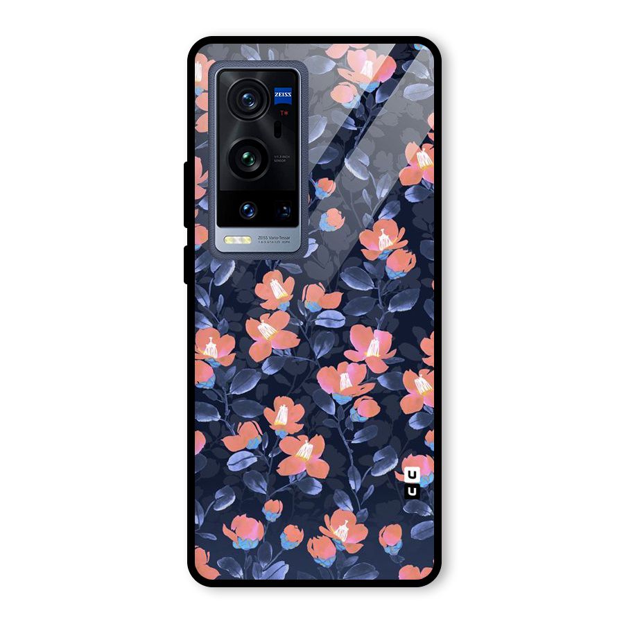 Tiny Peach Flowers Glass Back Case for Vivo X60 Pro Plus
