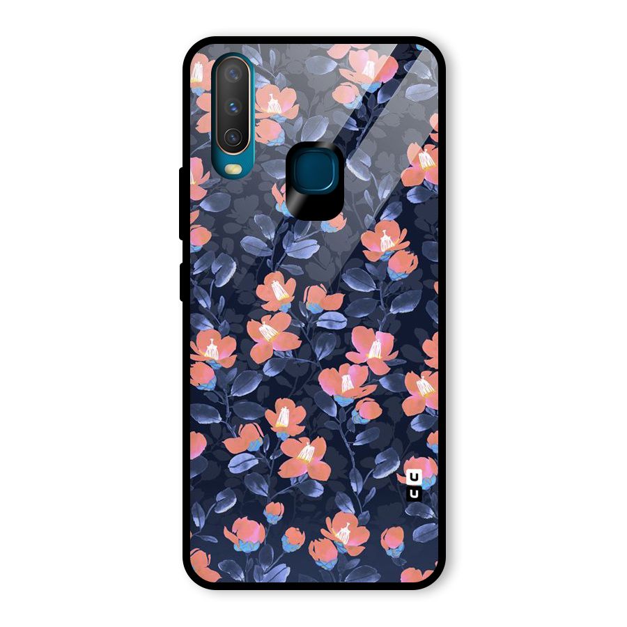 Tiny Peach Flowers Glass Back Case for Vivo Y15