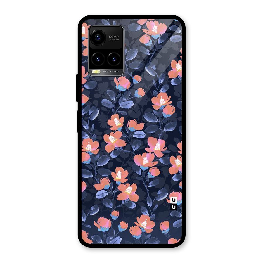 Tiny Peach Flowers Glass Back Case for Vivo Y21T
