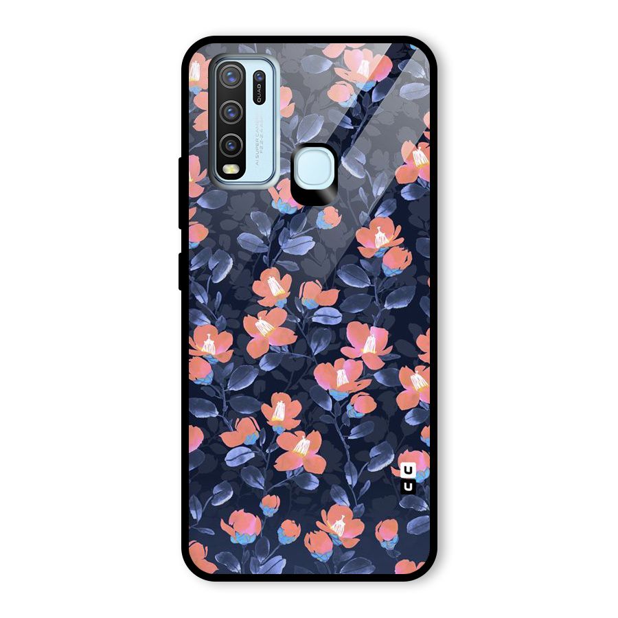 Tiny Peach Flowers Glass Back Case for Vivo Y50