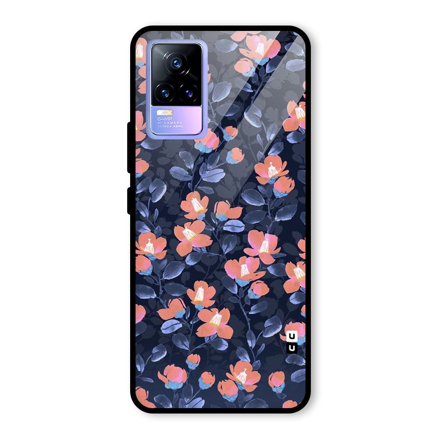 Tiny Peach Flowers Glass Back Case for Vivo Y73
