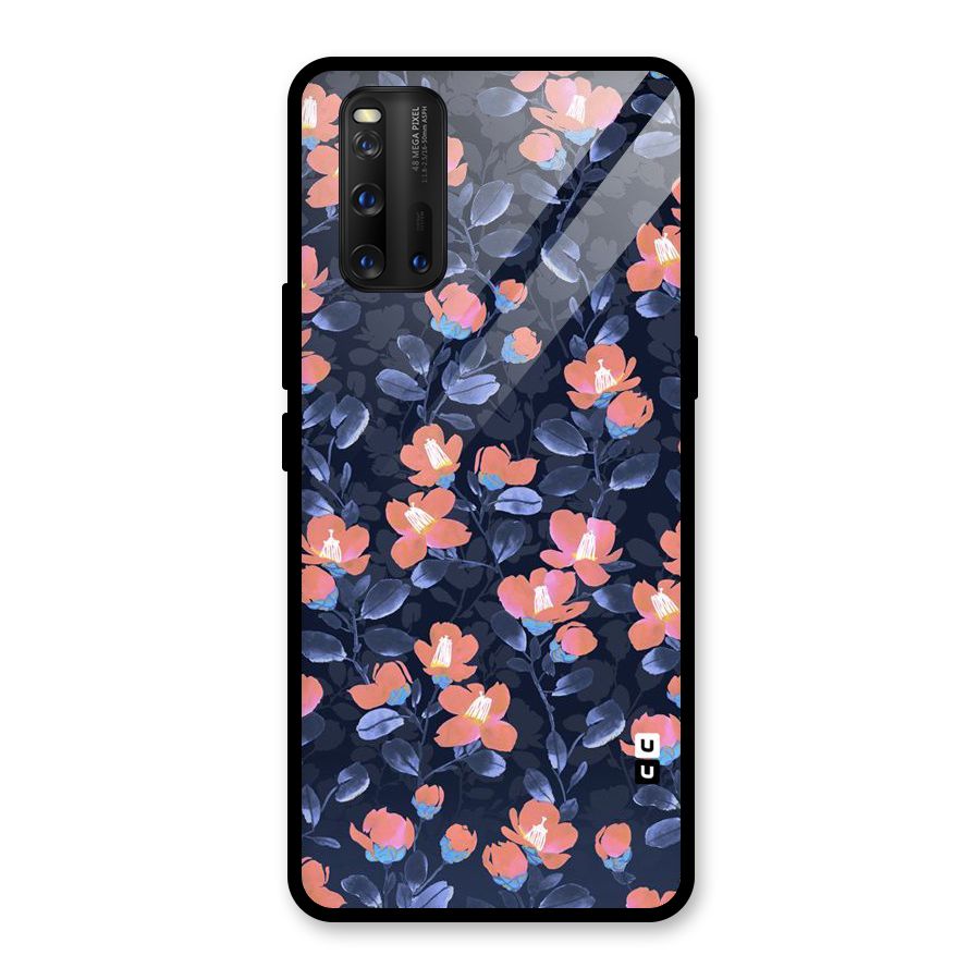 Tiny Peach Flowers Glass Back Case for Vivo iQOO 3