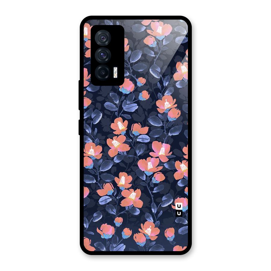 Tiny Peach Flowers Glass Back Case for Vivo iQOO 7 5G