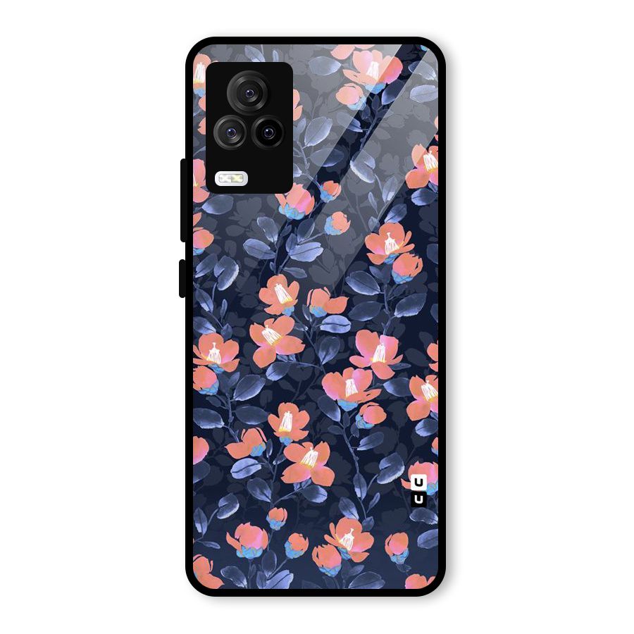 Tiny Peach Flowers Glass Back Case for Vivo iQOO 7 Legend 5G