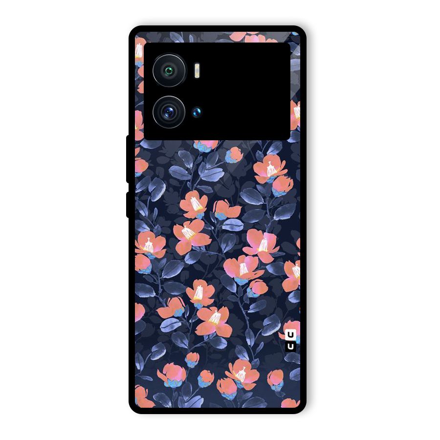 Tiny Peach Flowers Glass Back Case for Vivo iQOO 9 Pro