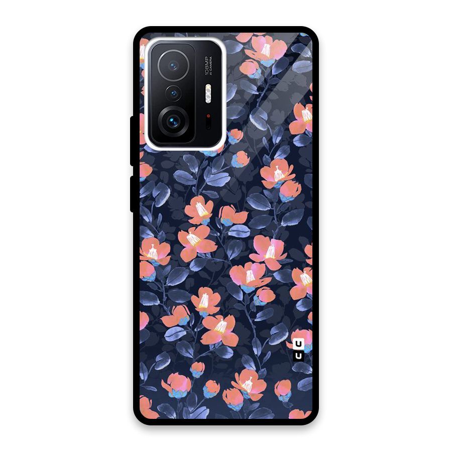 Tiny Peach Flowers Glass Back Case for Xiaomi 11T Pro