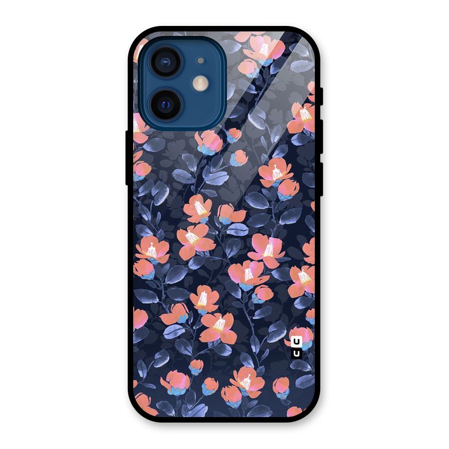 Tiny Peach Flowers Glass Back Case for iPhone 12 Mini