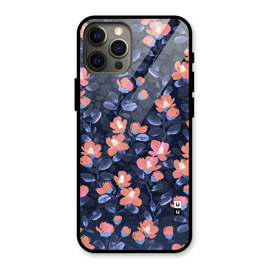Tiny Peach Flowers Glass Back Case for iPhone 12 Pro Max