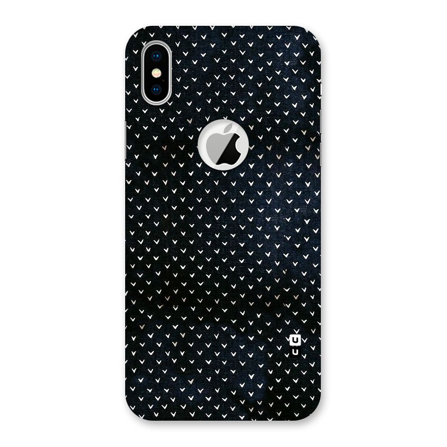 Tiny White Hearts Back Case for iPhone X Logo Cut