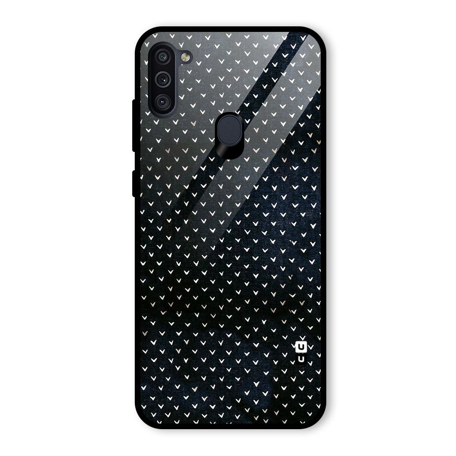 Tiny White Hearts Glass Back Case for Galaxy M11