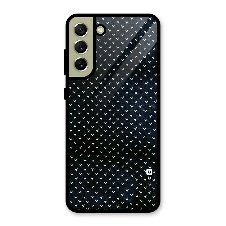 Tiny White Hearts Glass Back Case for Galaxy S21 FE 5G