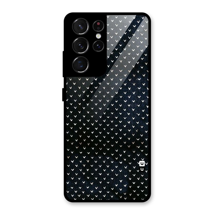 Tiny White Hearts Glass Back Case for Galaxy S21 Ultra 5G
