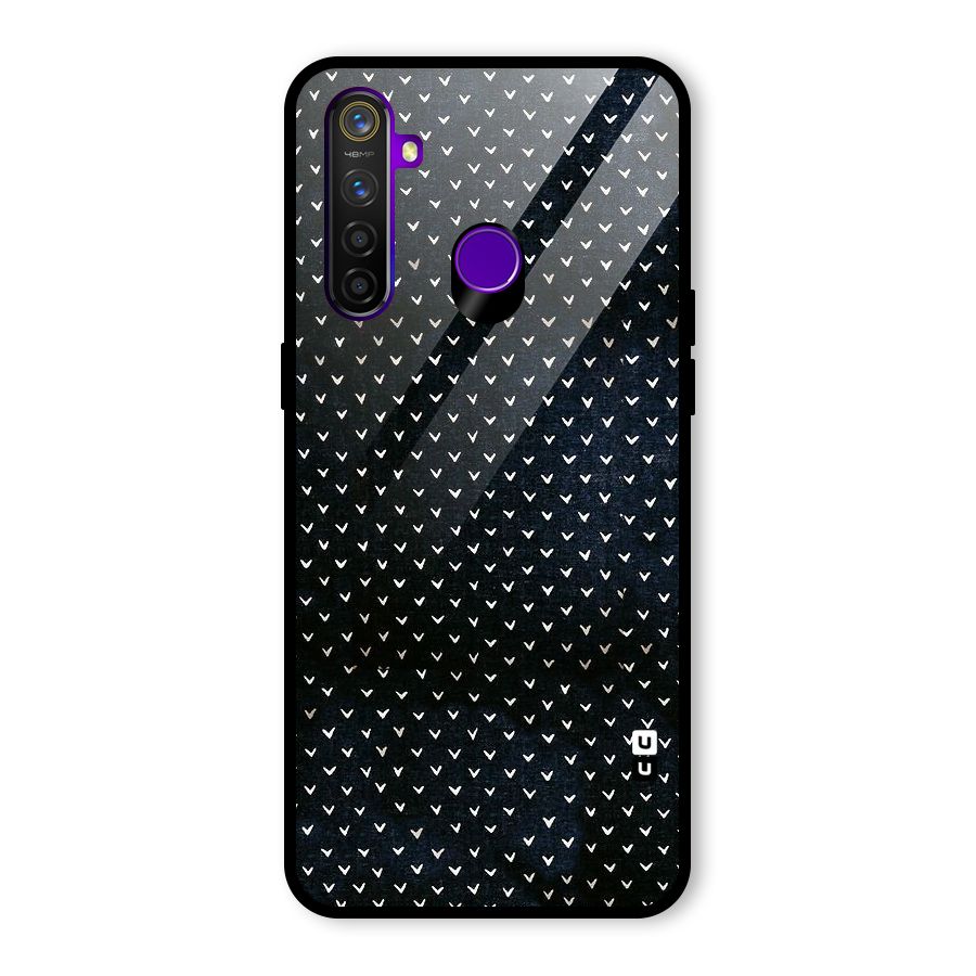 Tiny White Hearts Glass Back Case for Realme 5 Pro
