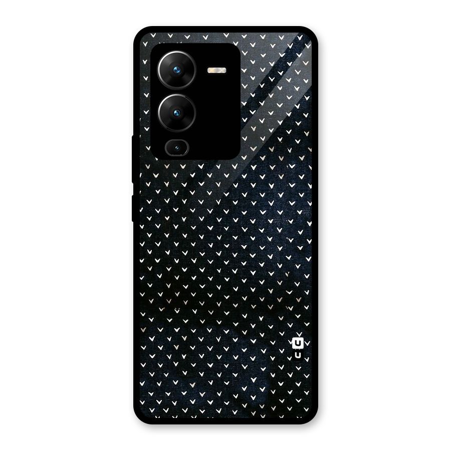 Tiny White Hearts Glass Back Case for Vivo V25 Pro