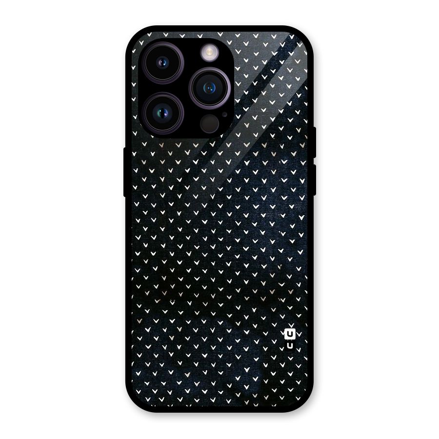 Tiny White Hearts Glass Back Case for iPhone 14 Pro