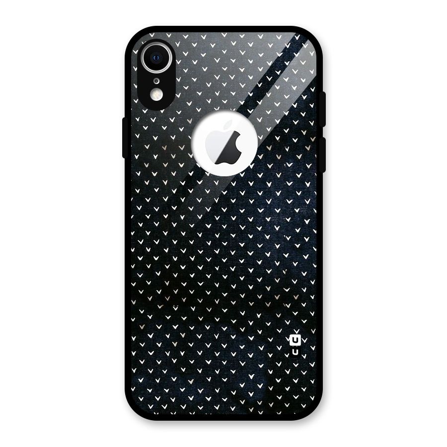 Tiny White Hearts Glass Back Case for iPhone XR Logo Cut