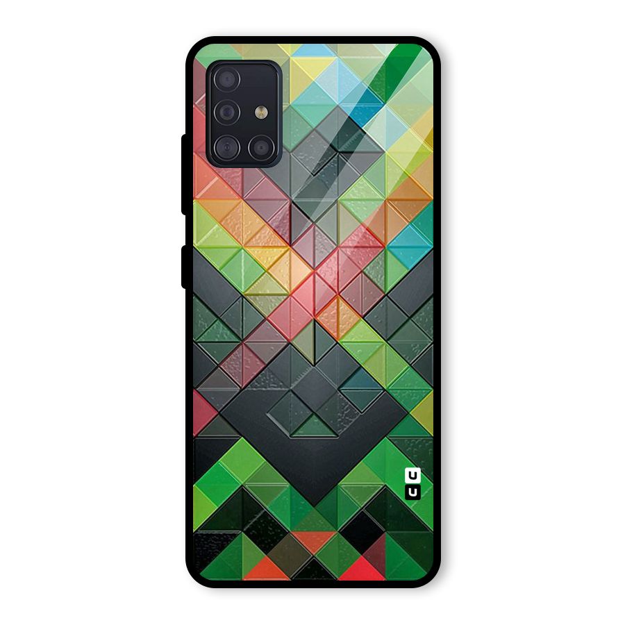 Too Much Colors Pattern Glass Back Case for Galaxy A51