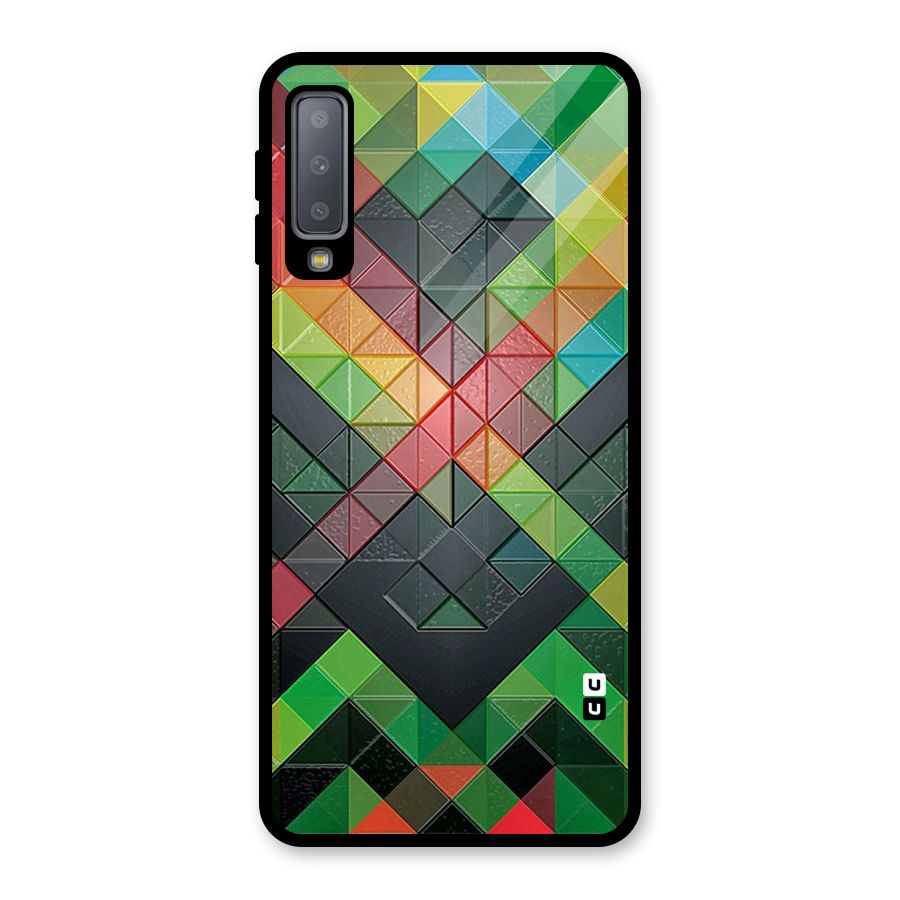 Too Much Colors Pattern Glass Back Case for Galaxy A7 (2018)