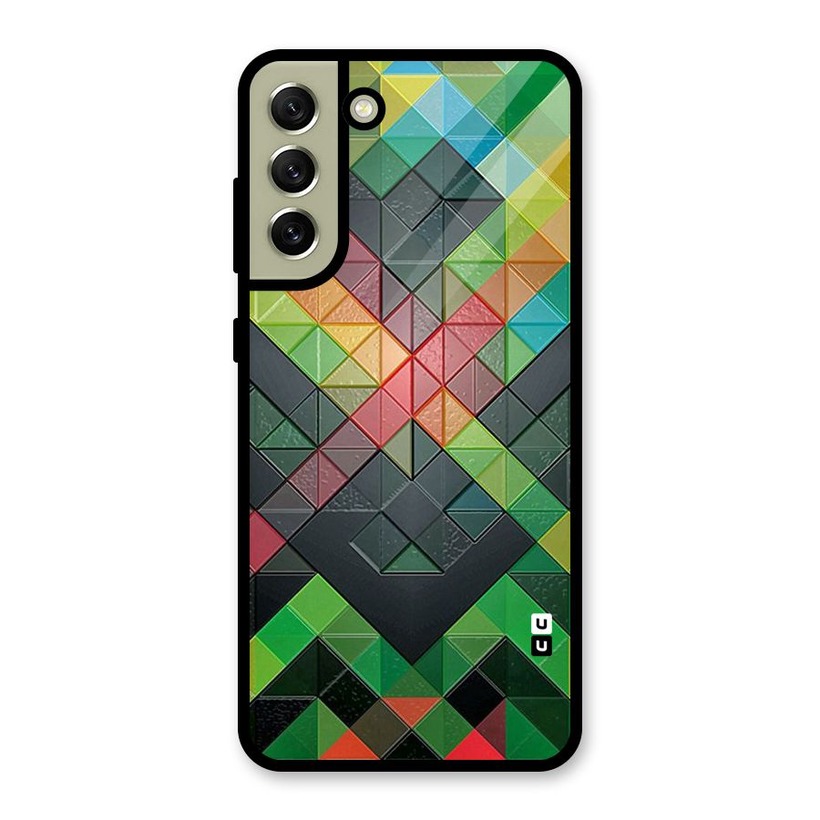 Too Much Colors Pattern Glass Back Case for Galaxy S21 FE 5G