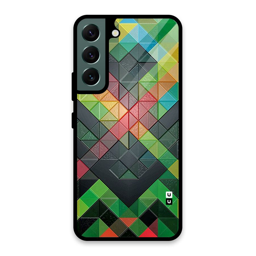 Too Much Colors Pattern Glass Back Case for Galaxy S22 5G