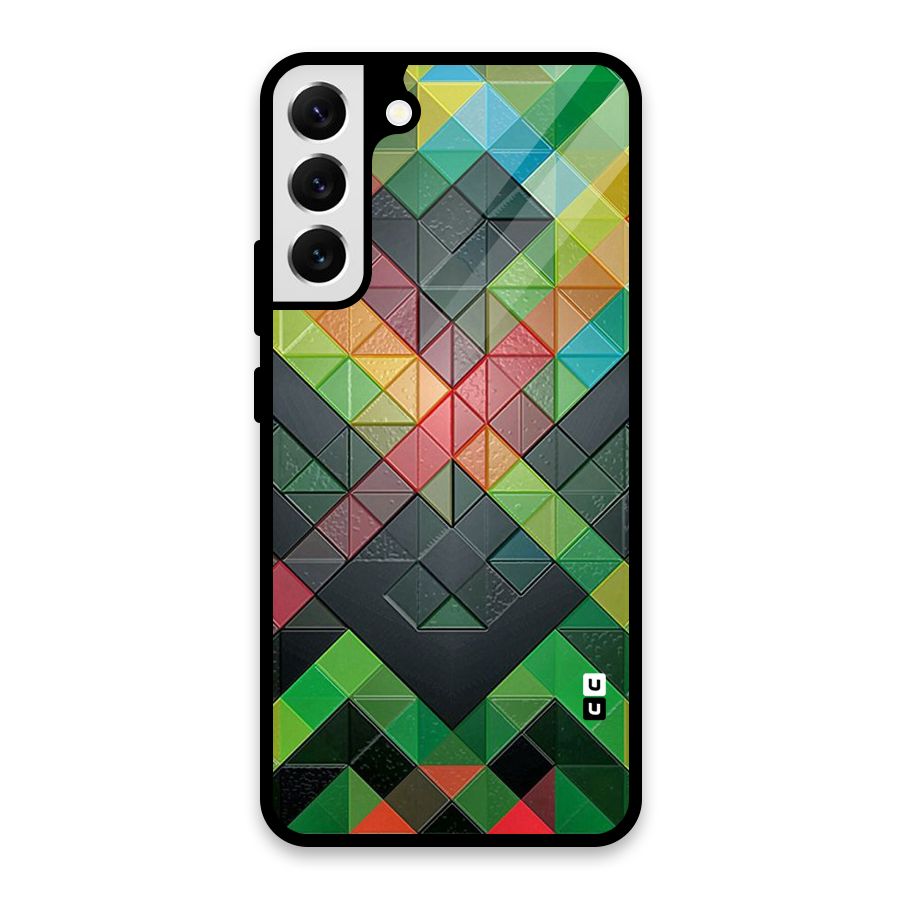 Too Much Colors Pattern Glass Back Case for Galaxy S22 Plus 5G