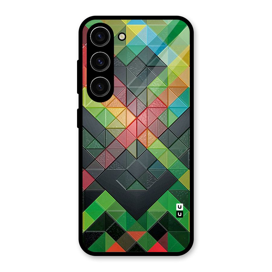 Too Much Colors Pattern Glass Back Case for Galaxy S23