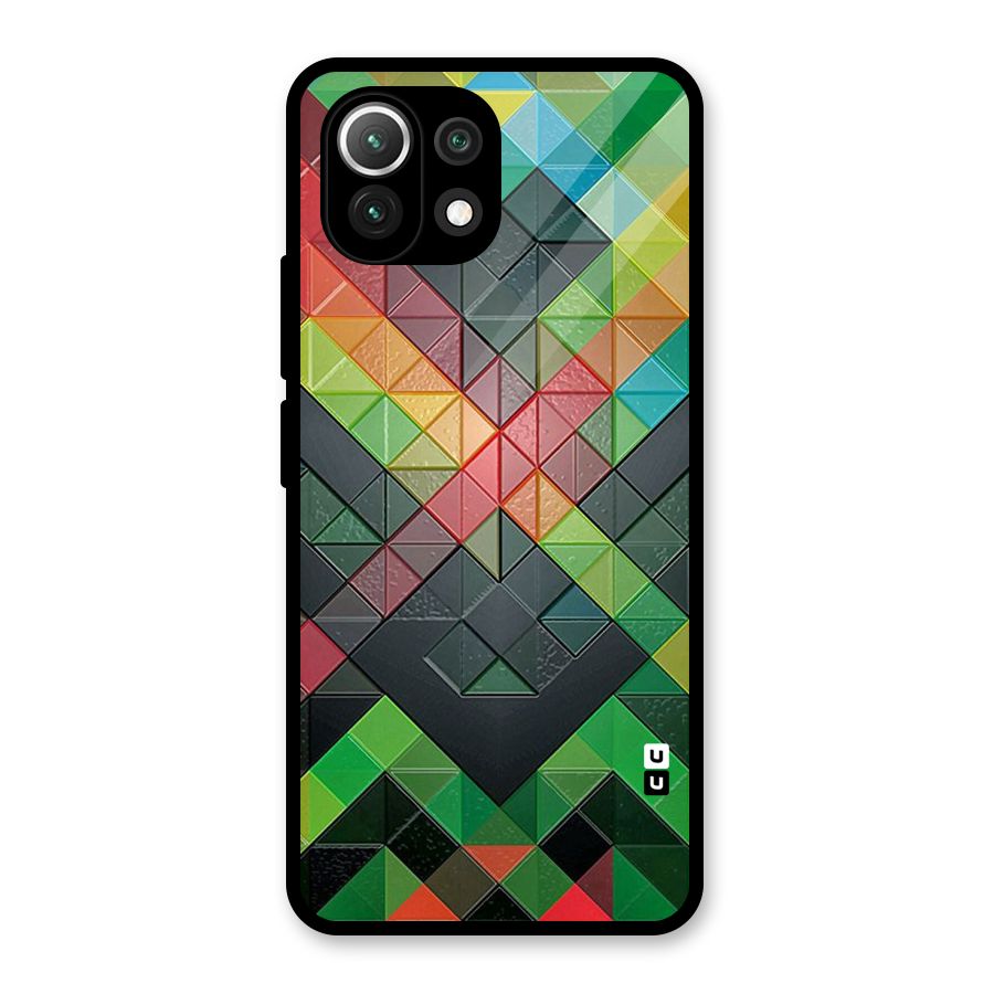 Too Much Colors Pattern Glass Back Case for Mi 11 Lite NE 5G