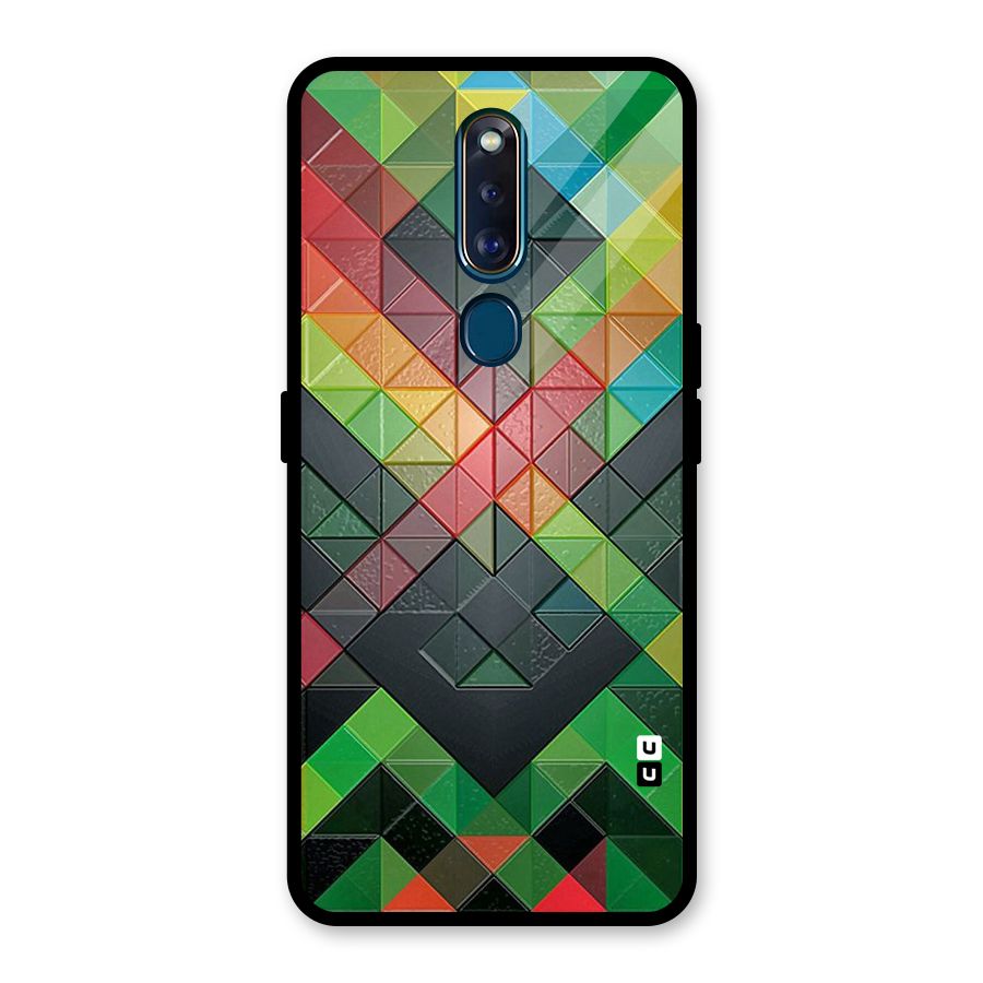 Too Much Colors Pattern Glass Back Case for Oppo F11 Pro
