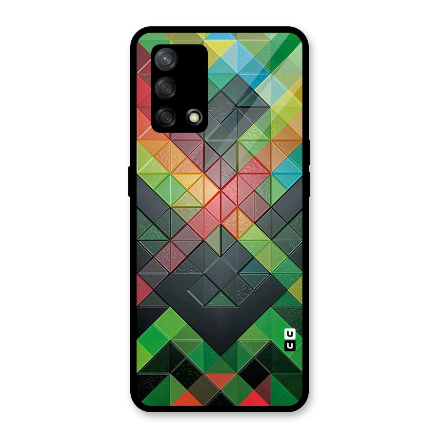 Too Much Colors Pattern Glass Back Case for Oppo F19