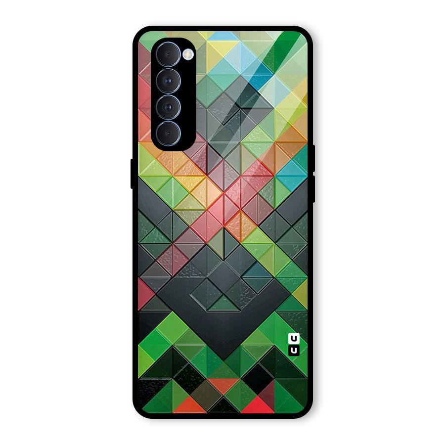 Too Much Colors Pattern Glass Back Case for Oppo Reno4 Pro