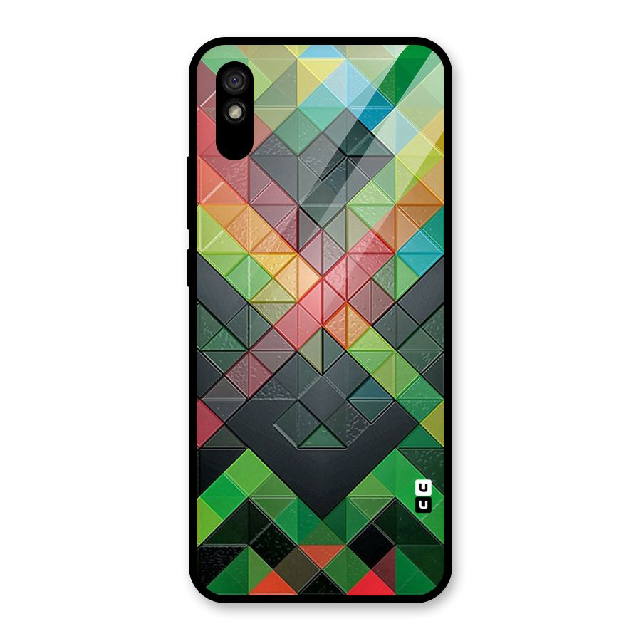 Too Much Colors Pattern Glass Back Case for Redmi 9A