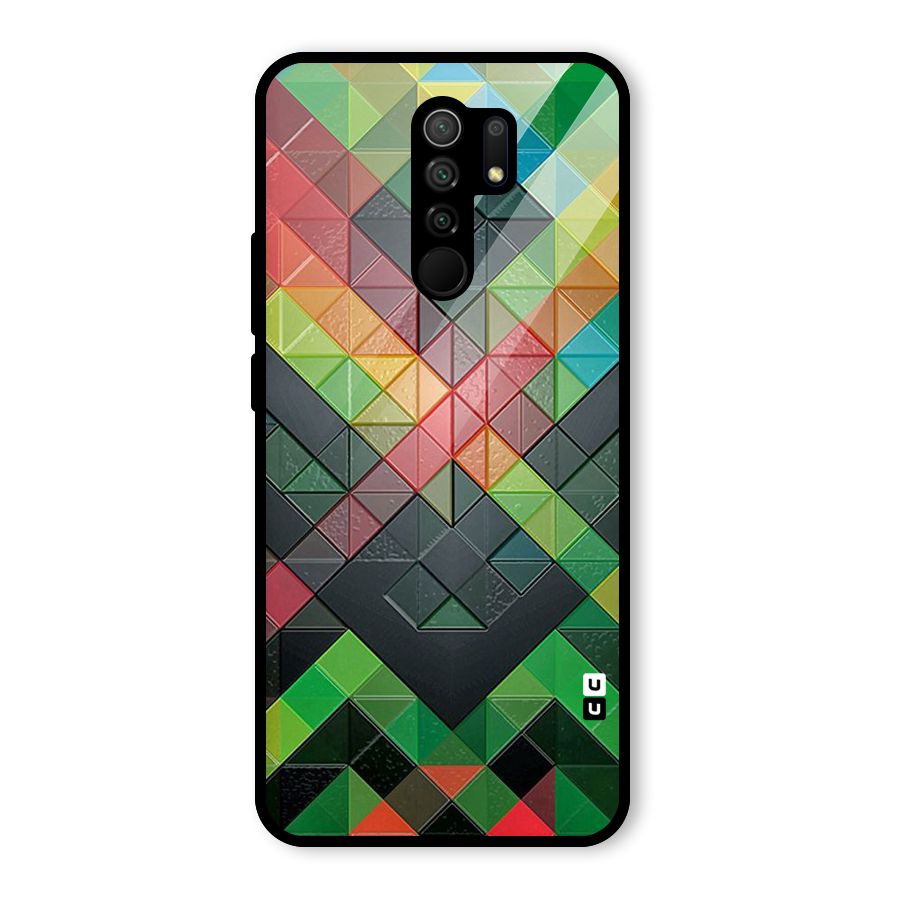 Too Much Colors Pattern Glass Back Case for Redmi 9 Prime