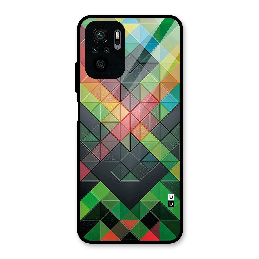 Too Much Colors Pattern Glass Back Case for Redmi Note 10S
