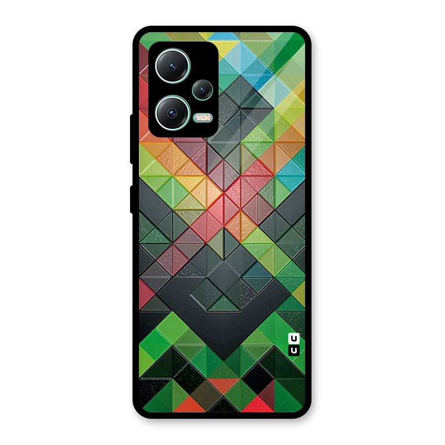 Too Much Colors Pattern Glass Back Case for Redmi Note 12 5G