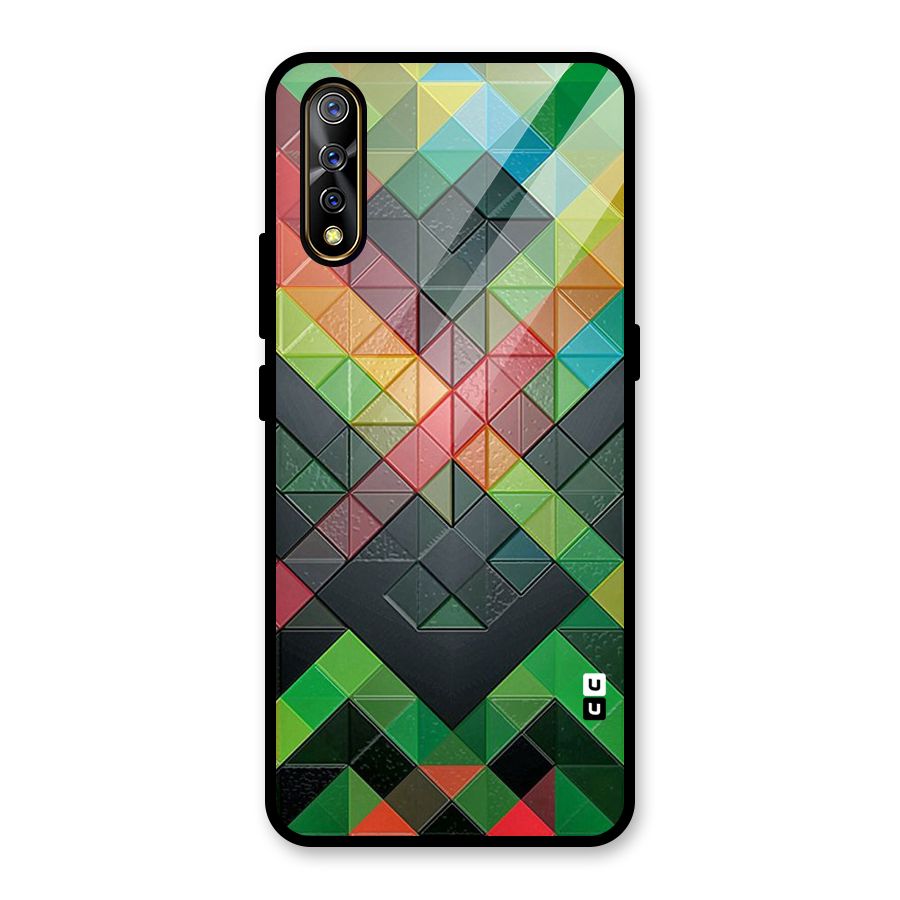Too Much Colors Pattern Glass Back Case for Vivo S1