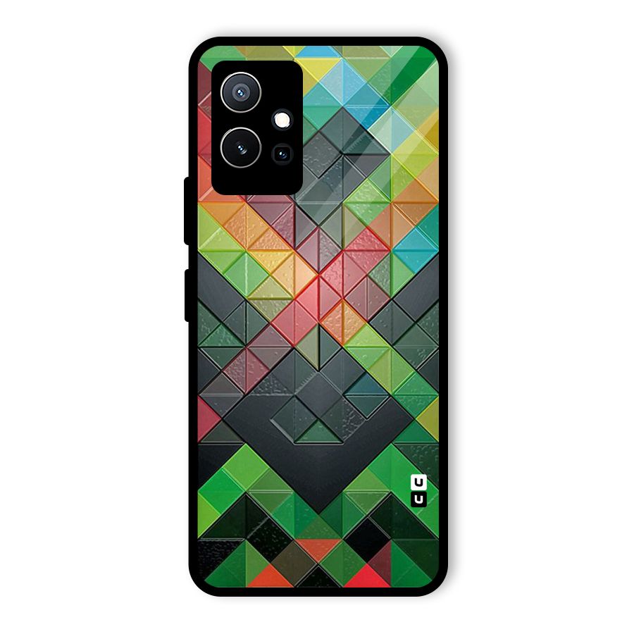 Too Much Colors Pattern Glass Back Case for Vivo T1 5G