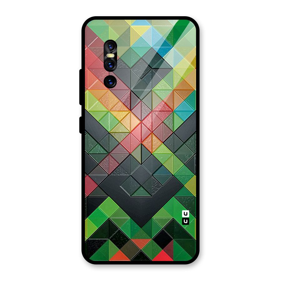 Too Much Colors Pattern Glass Back Case for Vivo V15 Pro