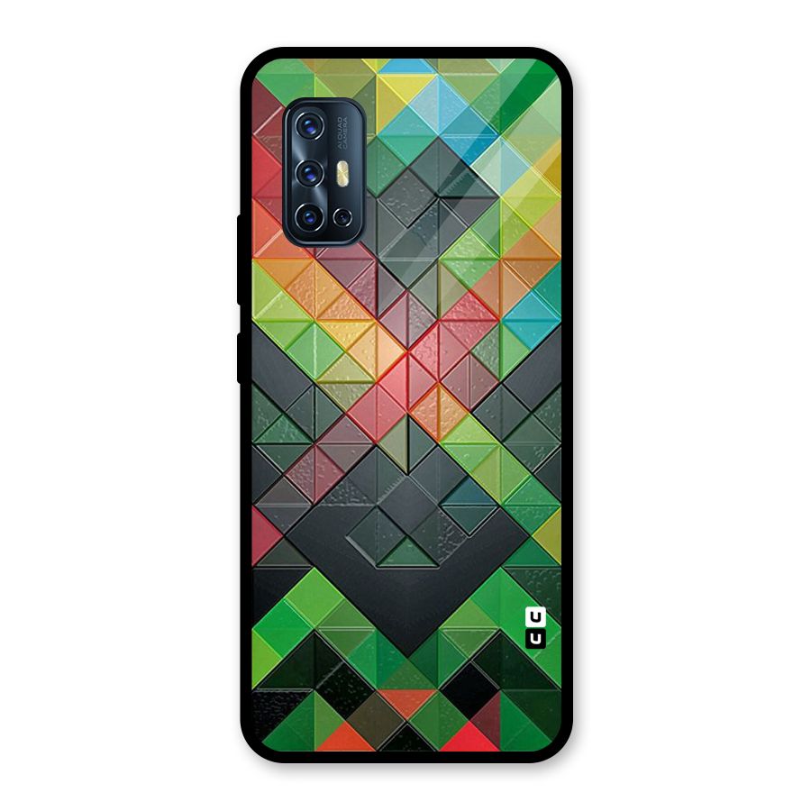 Too Much Colors Pattern Glass Back Case for Vivo V17