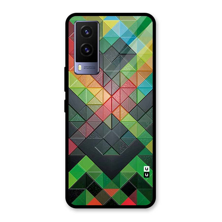 Too Much Colors Pattern Glass Back Case for Vivo V21e 5G