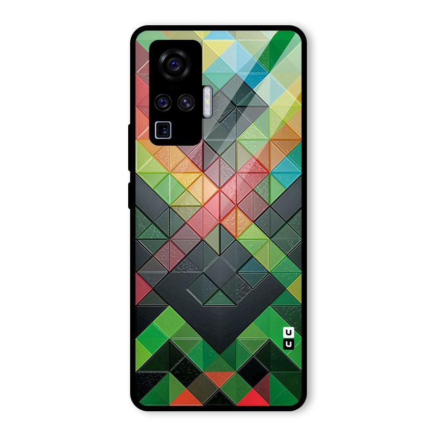 Too Much Colors Pattern Glass Back Case for Vivo X50 Pro