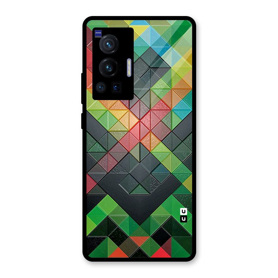 Too Much Colors Pattern Glass Back Case for Vivo X70 Pro