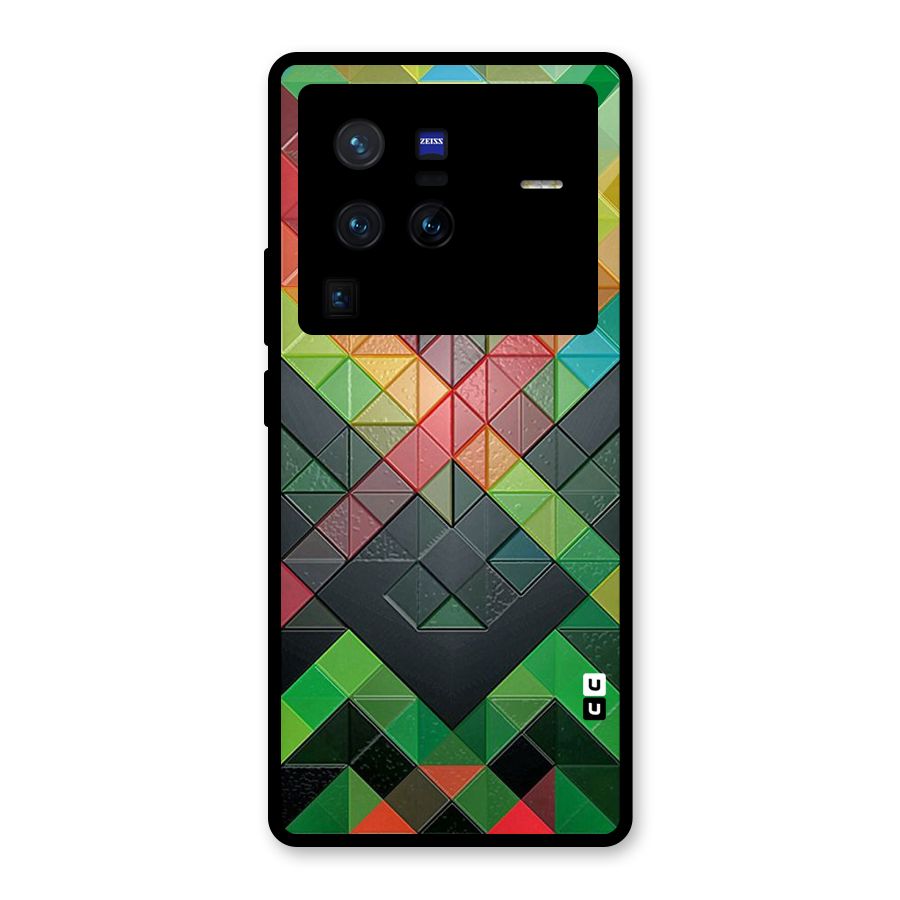 Too Much Colors Pattern Glass Back Case for Vivo X80 Pro