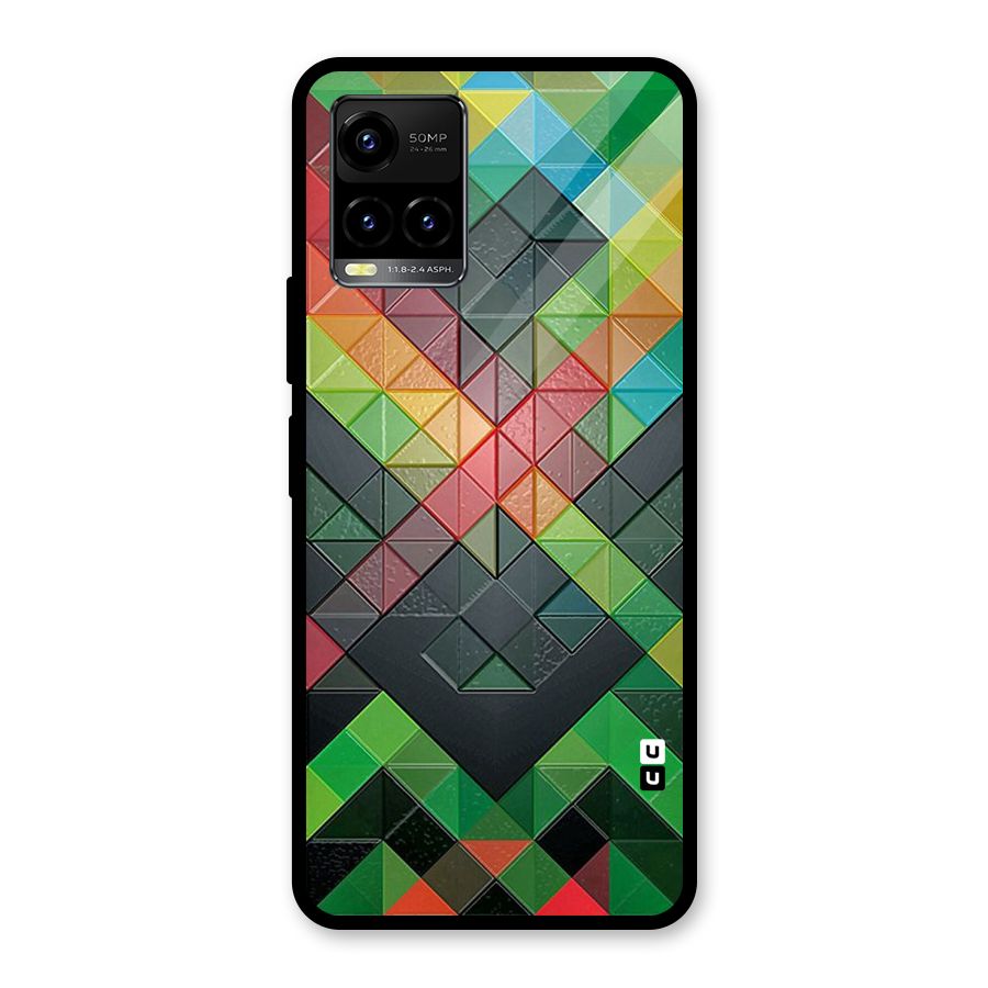 Too Much Colors Pattern Glass Back Case for Vivo Y21T
